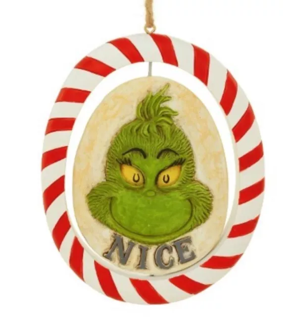 Jim Shore Christmas Ornament "Grinch Nice/Naughty" Rotating New * Free Shipping