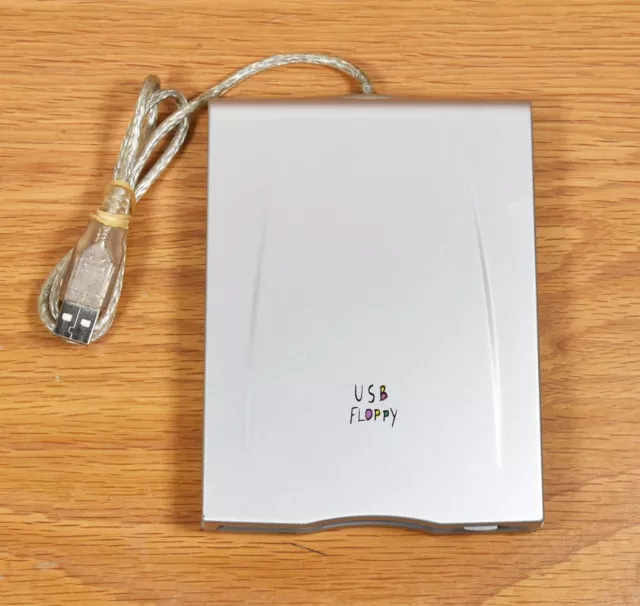 Silver Portable External USB 1.44 MB 3.5” FDD Floppy Disk Drive USB-F3502