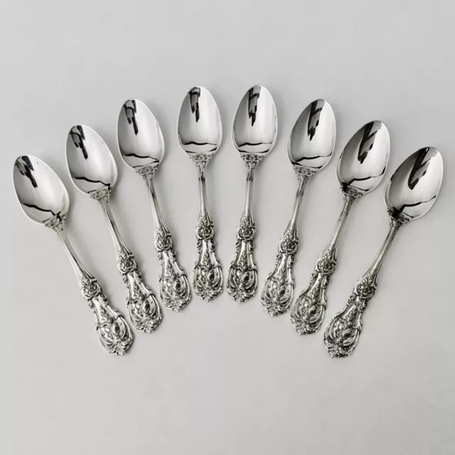 Francis I Reed &; Barton Sterling Silver Flatware  Dessert Tea  Spoons (8) Mono