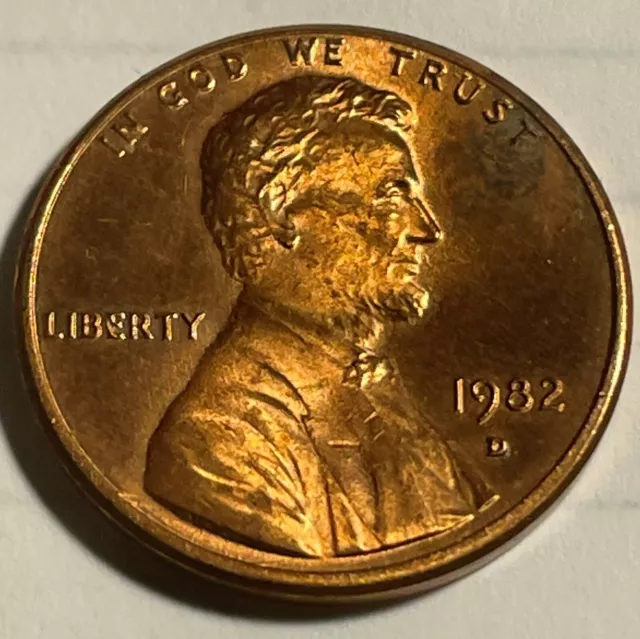 1982 D Small Date Lincoln Memorial Zinc Cent Penny DDO