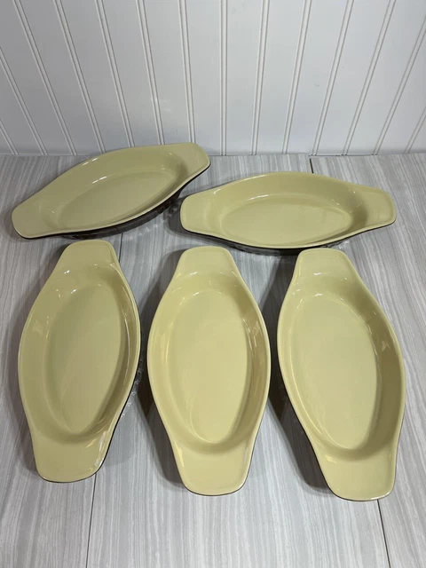 Good Cook Stoneware Long Oval Baking Dish/Au Gratin Set Of 5