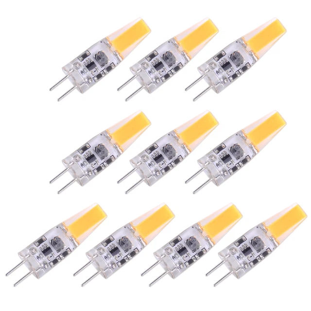 10pcs G4 3W COB Bulb LED Light AC DC 12V Dimmable LED Lamp Silicone Warm White