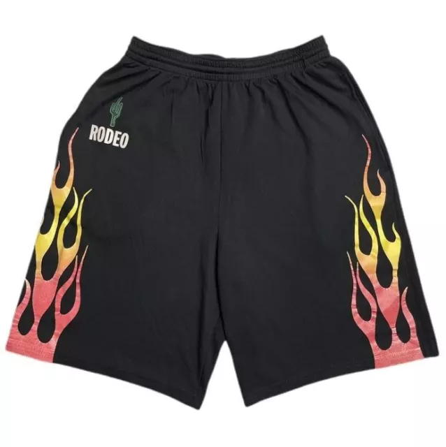 Travis Scott x AUGUSTA Rodeo Tour Flame Shorts Black (TSCJ-SH004) Size M-L