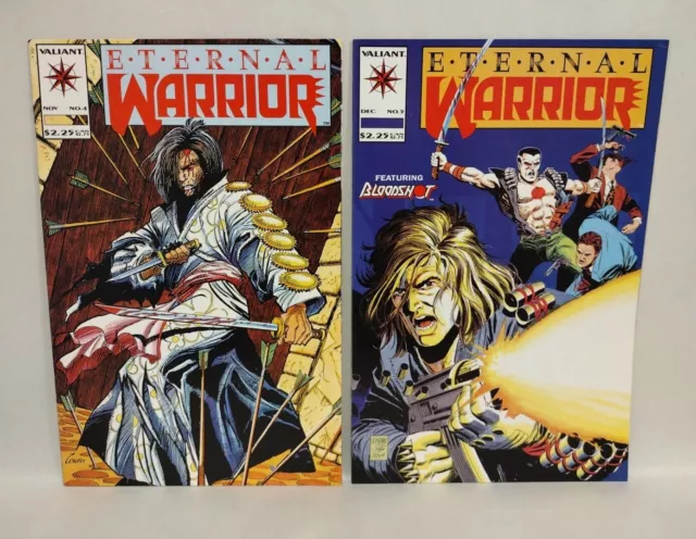 Eternal Warrior (1992) Valiant Comic Set #4 & 5 1st Bloodshot Key Issue VF-NM