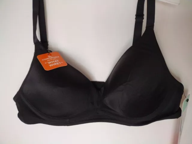 S Simply Perfect by Warners Underwire Contour Bra Poke Free Comfort Womens Black