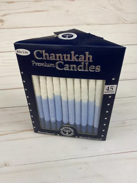 Rite Lite Premium Chanukah Candles - Incomplete 36 Hanukkah Blue/White Tri-Color