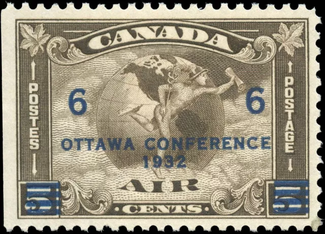 Canada Mint NH F-VF 6c on 5c Scott #C4 (C2 Surcharged) 1932 Air Mail Issue Stamp