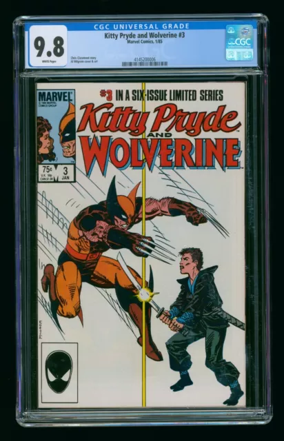 Kitty Pryde & Wolverine #3 (1985) Cgc 9.8 Nm/Mt White Pages