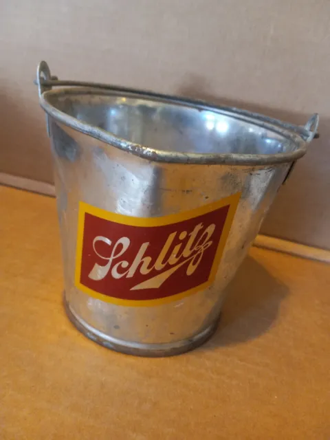 Vintage Schlitz Tin Pail/Bucket With Handle