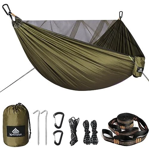 NATUREFUN Hamac de Camping avec Moustiquaire | Capacité de Charge de 300kg 29...