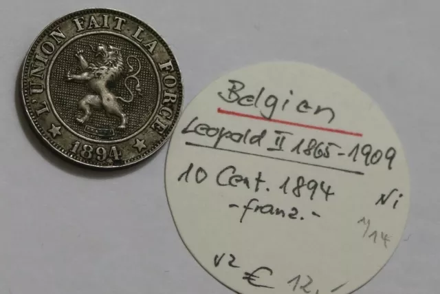 Belgium 10 Centimes 1894 B46 #Z9449