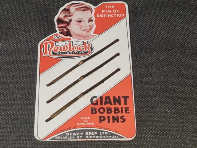 Vintage 1950-60s Newlock Giant Bobbie Pins Pack
