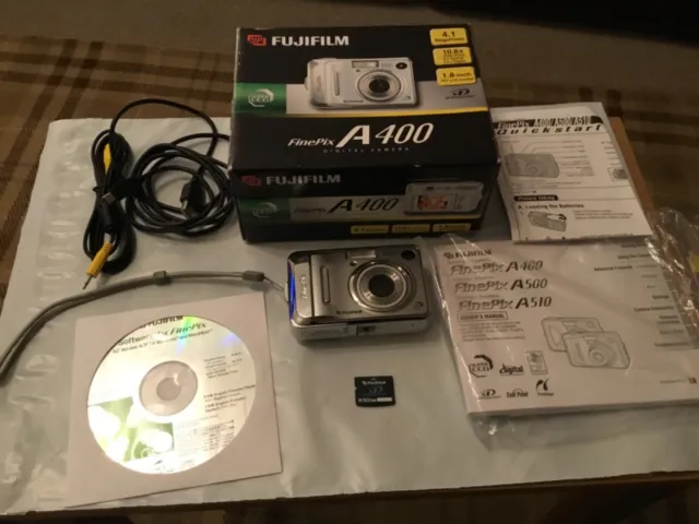 Fujifilm FinePix A400 4.1MP Digital Camera Silver Boxed With Manual, memory card