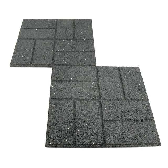 TERRASSENPLATTEN GUMMIPLATTEN GARTENFLIESEN Steinoptik zweiseitig 40x40