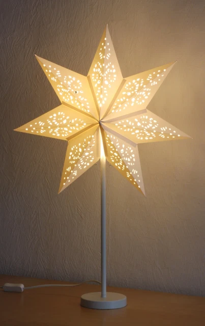 IKEA STRALA LEUCHTENSCHIRM Stern 48 cm Spitze weiß Weihnachten Deko Set