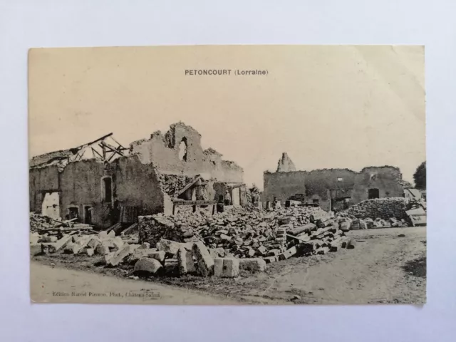 Antique Postcard Three RARE 57 - PETTONCOURT Moselle (LORRAINE) Ruins