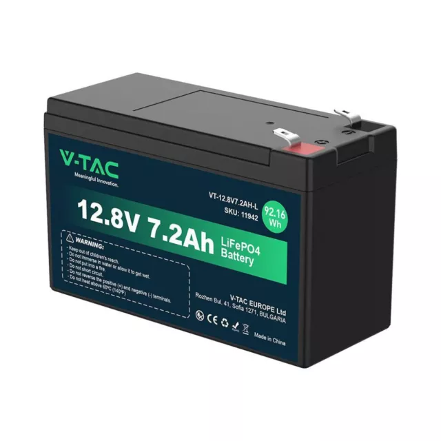 batteria 12v allarme antifurto sirena ups al litio 7.2ah V-tac 2.3ah 5ah 10ah