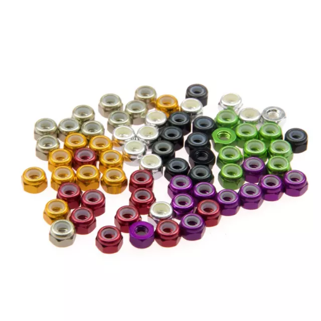 10~100PCS M2 Colorful Nylon Insert Self-Lock Nuts CNC Aluminum Alloy locking Nut 2