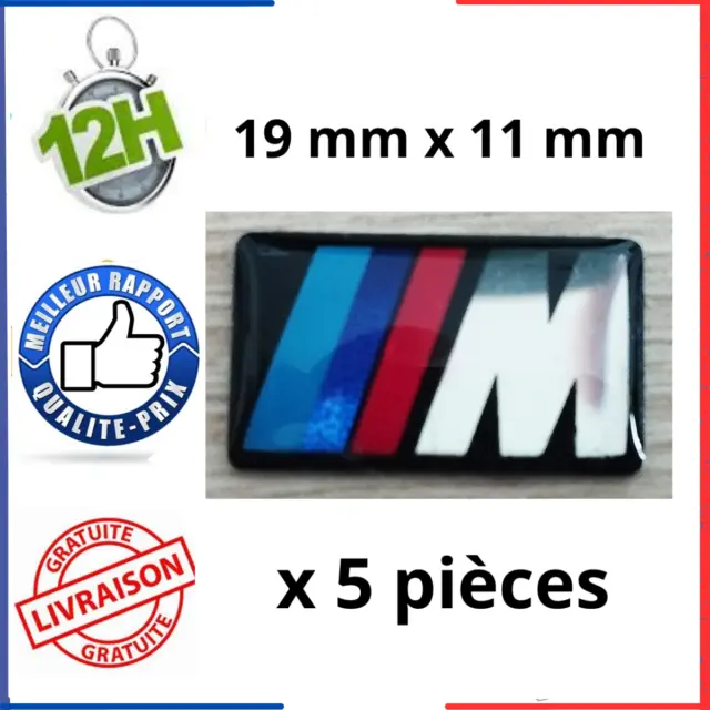 M Motorsport BMW Logo Stickers 19x11mm Jantes Volant  3D Métal Autocollant x5pcs