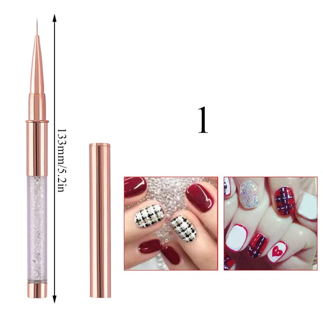 Pluma para dibujo de uñas cepillo de uñas de cristal extensión tallado de uñas constructor belleza de uñas