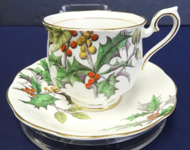 Vintage Royal Albert Flowers of the Moth Series Holly No. 12 Cup & Saucer