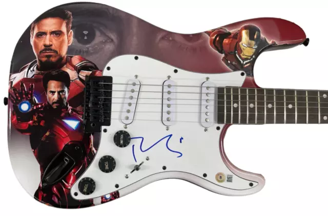 Robert Downey Jr Signed Full Size Electric Guitar Iron Man Avengers Beckett Loa