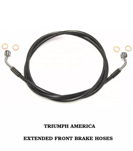 Triumph America Extended Front Brake Hose Ape Hangers Wide Handle Bars Chopper