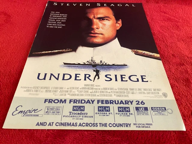 Pad13) Filmwerbung 12X9" Unter Belagerung, Steven Segal, Tommy Lee Jones