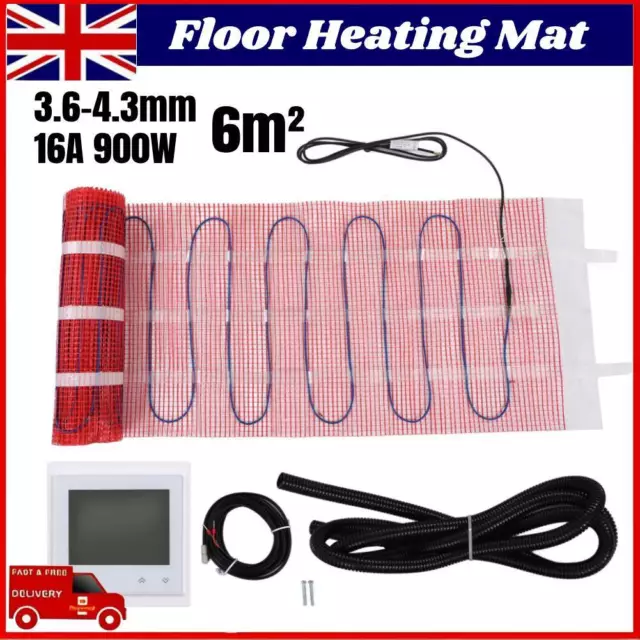 900W 6㎡ Underfloor Heating Mat Film Infrared Heating Heater Floor Warming Mat