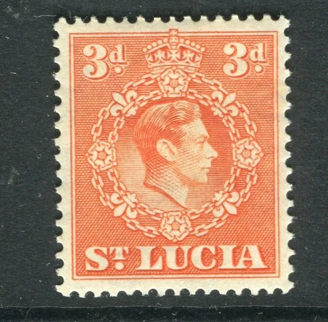 ST.LUCIA; 1938 early GVI portrait issue Mint hinged Shade of 3d. value