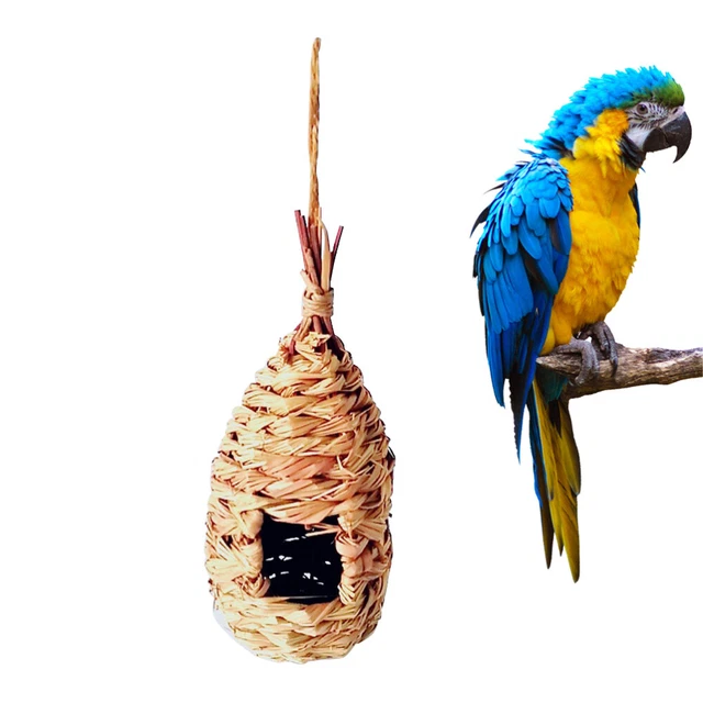Hecho a mano Nido de Pájaro Colgante Hierba Tejedor Pájaros Cama Creativos Sala de estar fo