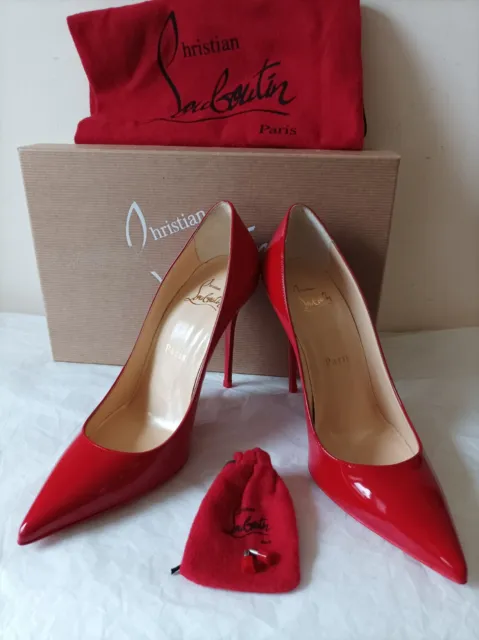 Christian Louboutin "Kate 100" Red Patent Leather Pumps Shoes EU36 UK3 BNIB