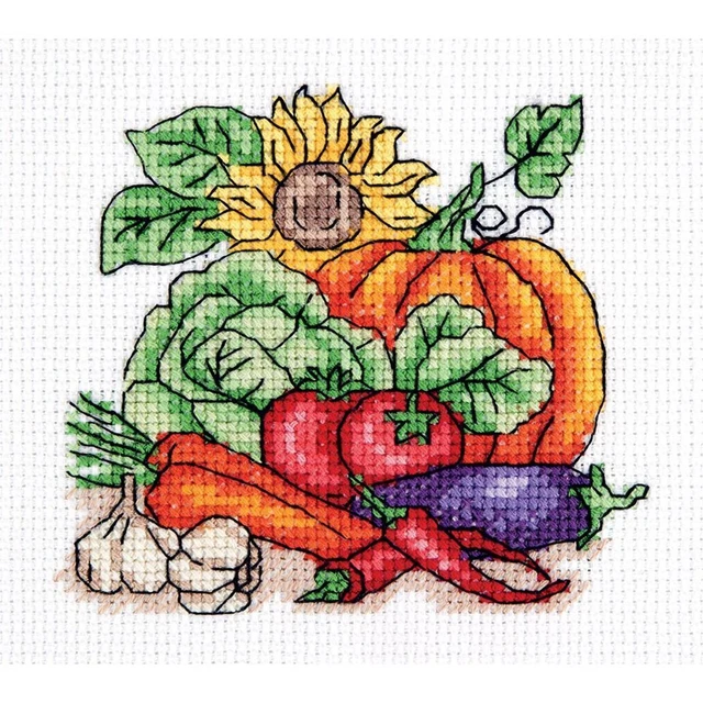 Kit Point De Croix Lanarte "Panier Aux Pommes" - Toile Evenweave 27-28ct - Complet Avec Fils Et Aiguille