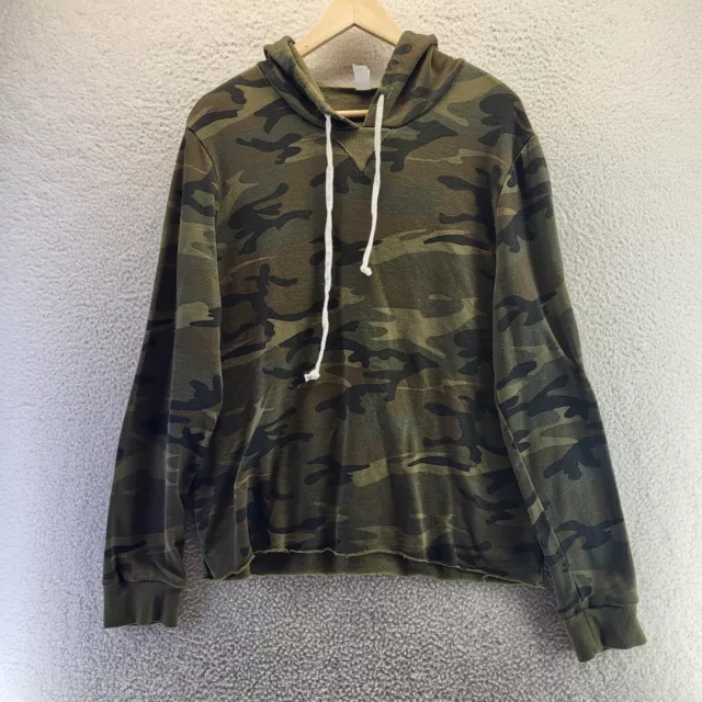 Alternative Sweater Womens XL Green Camouflage Hoodie Long Sleeve Pullover