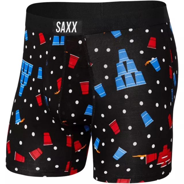 SAXX Vibe Super Soft Men’s Black Boxer Brief Beer Champs Modern Fit, L