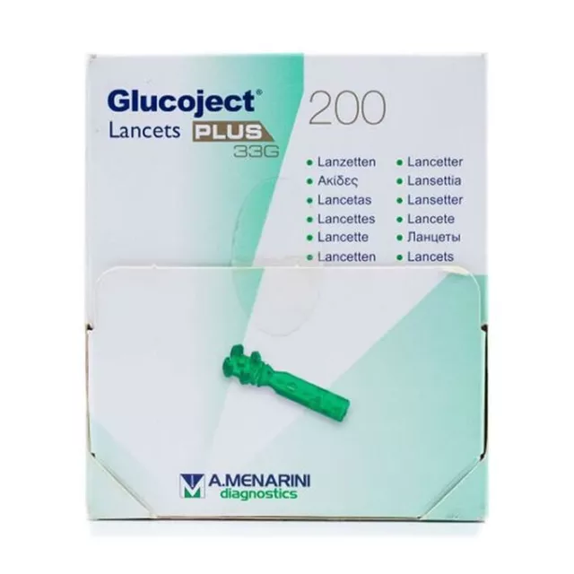 GLUCOJECT LANCETS PLUS 33G (Pack of 200)