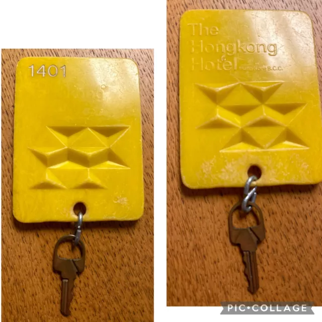 The Hong Kong Hotel Room Key #1401 FOB Textured Hong Kong B.C.C. w/ Key 4” x 5”