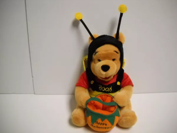 Peluche vintage Disney Halloween Winnie l'ourson 19 pouces avec citrouille