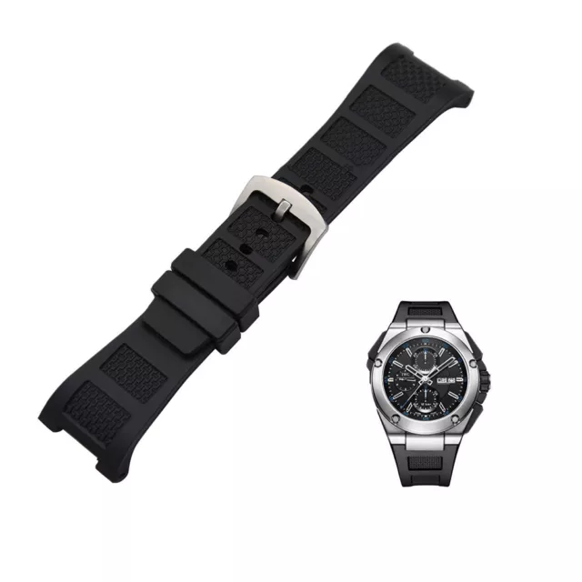 Bracelet Noir pour IWC Big Ingenieur En Caoutchouc 30x16mm 2