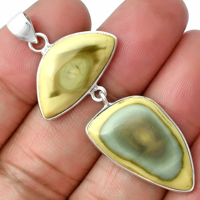 Natural Imperial Jasper - Mexico 925 Sterling Silver Pendant Jewelry P-1098