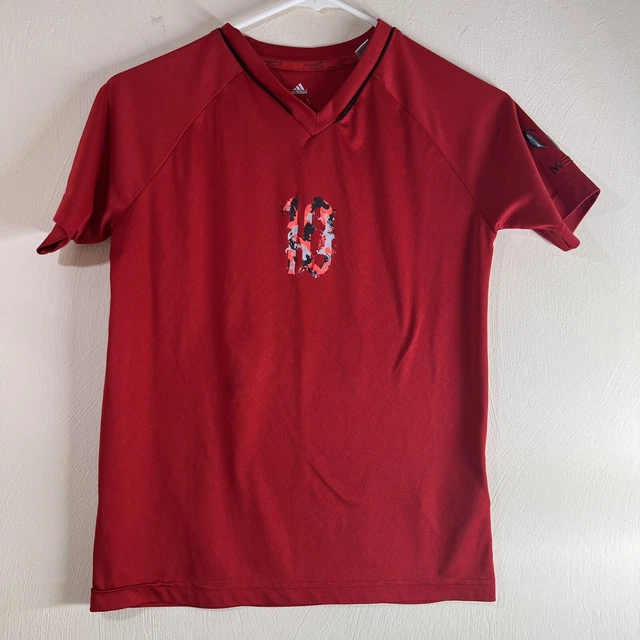 Adidas Messi Q Icon Youth Shirt Red Climalite Soccer Football Jersey