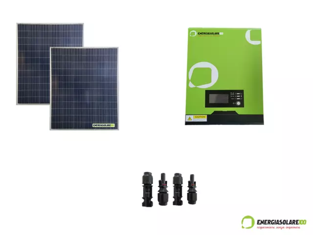 Kit solaire photovoltaique autonome avec panneaux 1KW convertisseur pur  sinus 2.4KW 220V 24V batterie AGM 200Ah