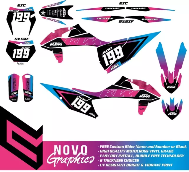 Ktm 125 150 250 Sx Sxf 2019-2021 Exc 2020-2022 Graphic Kit Mx Motocross Decal