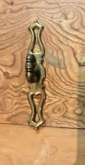 Single Vintage Brass Cabinet Finger Pull & Back 5.5"x" x 1". 1.25" deep.