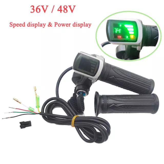 36-48V eBike Twist Throttle Electric Scooter Bicycle Grip Handlebar LED Display_ 3