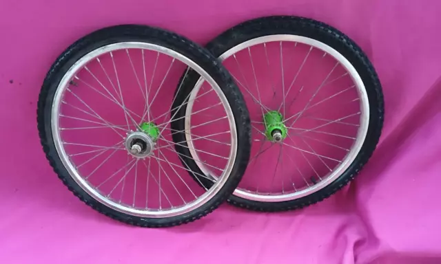 Rudd Wheels Set Bmx Old Mid School Sunn / Hub Rudd Green Roues De Velo 20"