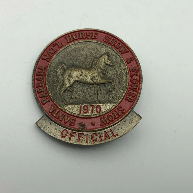 1970 Santa Barbara National Horse Flower Show Badge Pin HTF Vtg Official Rare C6