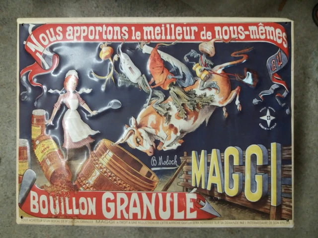 Plaque Publicitaire Métal Bombée En Relief - Café Mohren Kaffee Almohr - 30x20 Cm