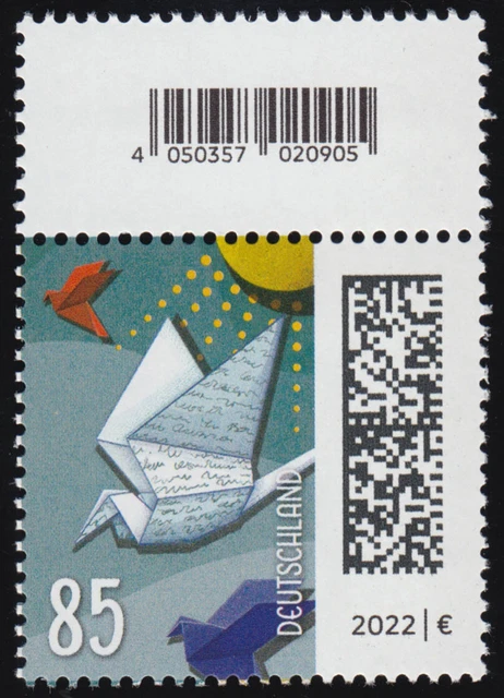 3645 Brieftaube 85 Cent aus 200er, mit Codierfeld **
