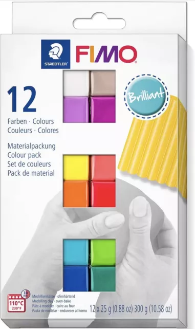 Staedtler Fimo Soft Modelling Clay - 25g - Brilliant Set of 12 Colours -8023 C12